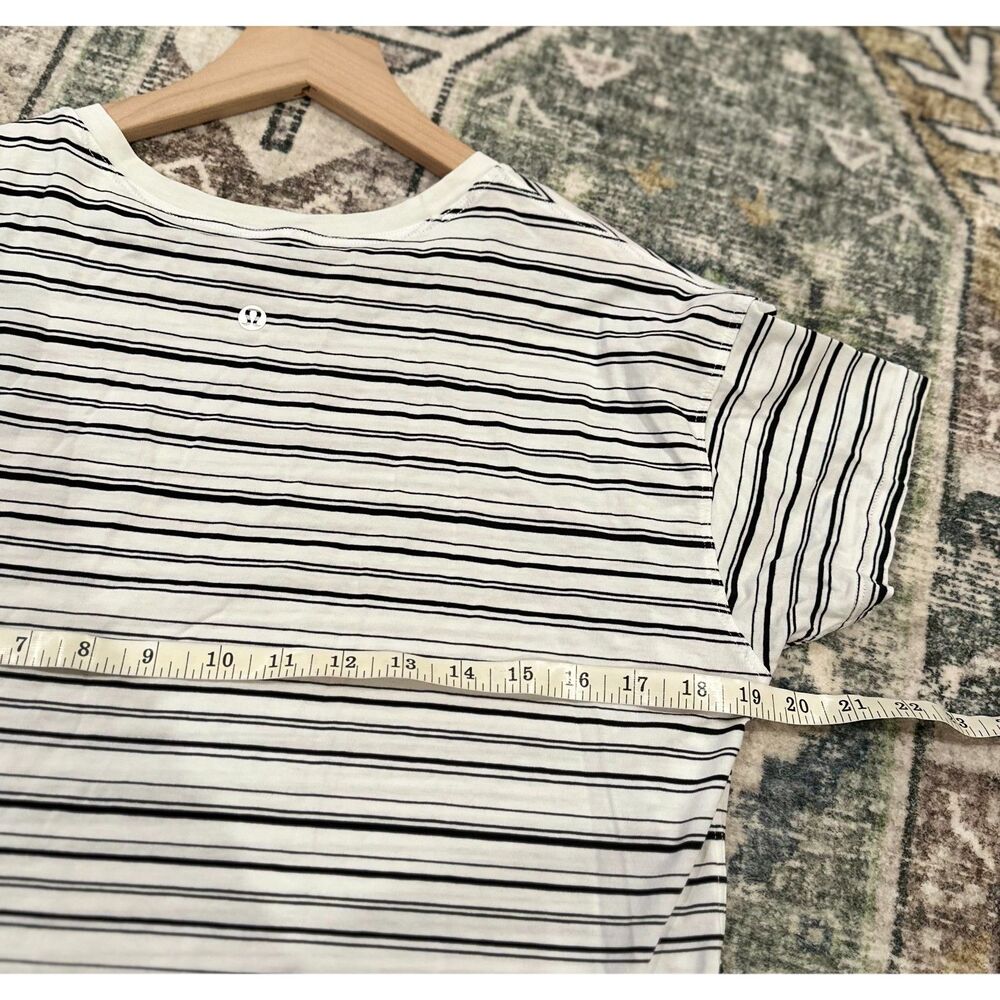 Lululemon Cates Black White Striped Tee - Picture 6 of 6